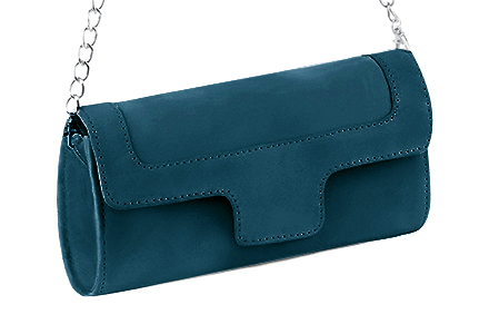 Handcrafted women's elegant clutch in premium peacock blue leather. Perfect for weddings, ceremonies, and parties.  
                Choose from our luxurious collections of leather and fabric to perfectly match your clutches to your outfits.
